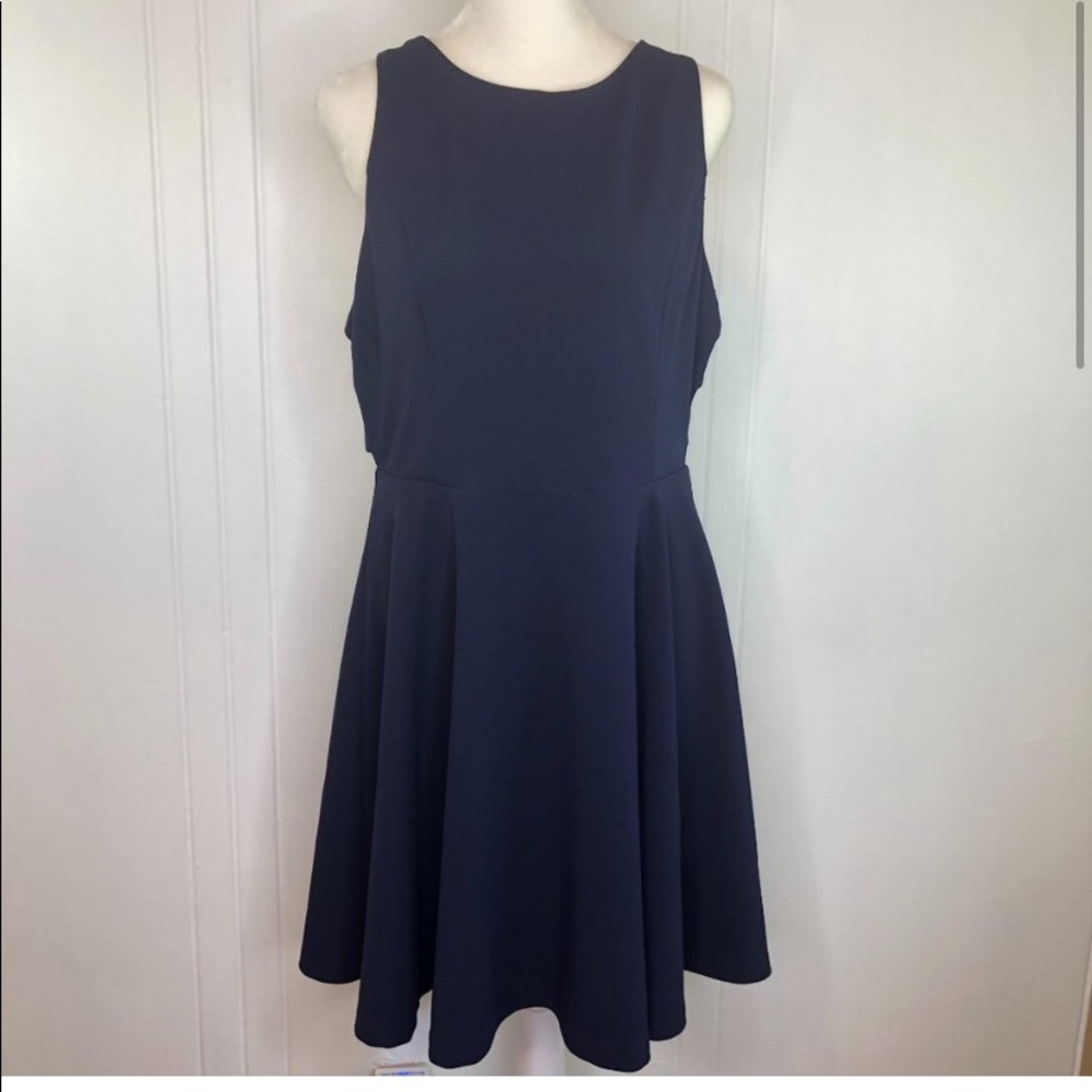 Lulus Call Back Navy Blue Backless Skater Dress XL